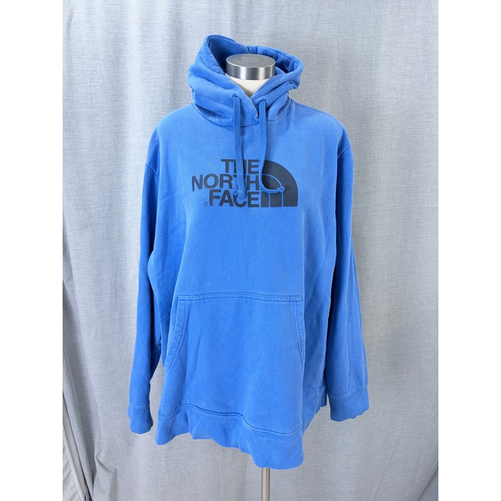 The North Face Blue Half Dome Logo Graphic Pullover Fleece Hoodie XXL